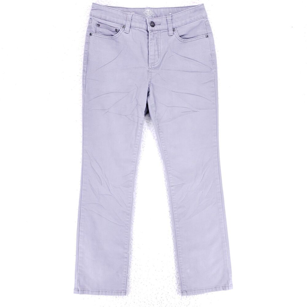 St Johns Bay Jeans Denim Cotton Womens SZ 8 Gray Straight Stretch VTG Mid Rise